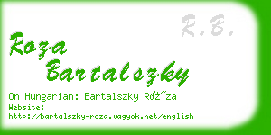 roza bartalszky business card